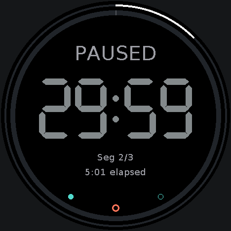 C25K paused countdown on the Stopwatch