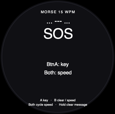 Round-screen acceptance reference for Morse Code Practicer