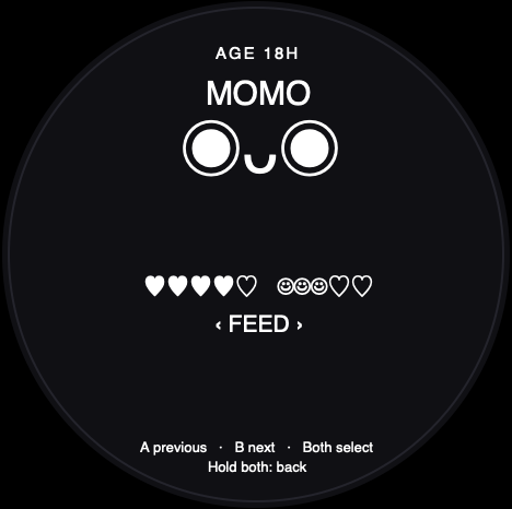 Round-screen acceptance reference for Tamagotchi