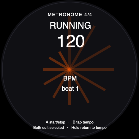 Round-screen acceptance reference for Metronome