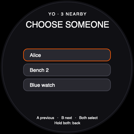 Round-screen acceptance reference for Yo