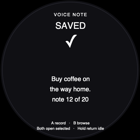 Round-screen acceptance reference for Note Taker