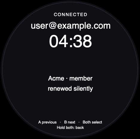 Round-screen acceptance reference for Connected