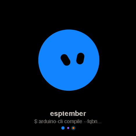 Device framebuffer: a working pi session, with two more sessions paged by the dots