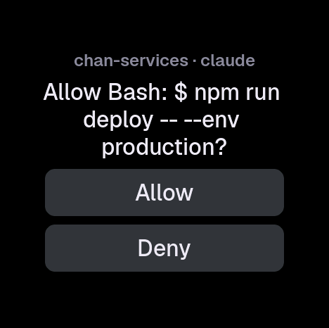 A Claude Code approval: Allow or Deny